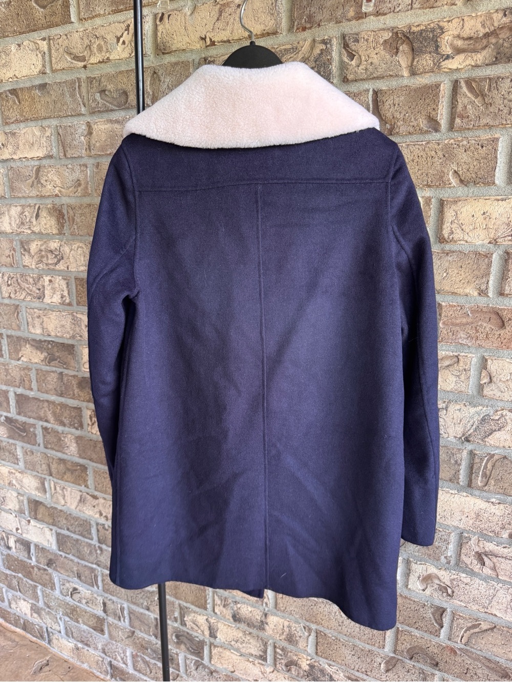 Belle & Bloom Liberty Sherpa Collar Wool Blend Coat L NWT Navy Peacoat - Picture 5 of 11
